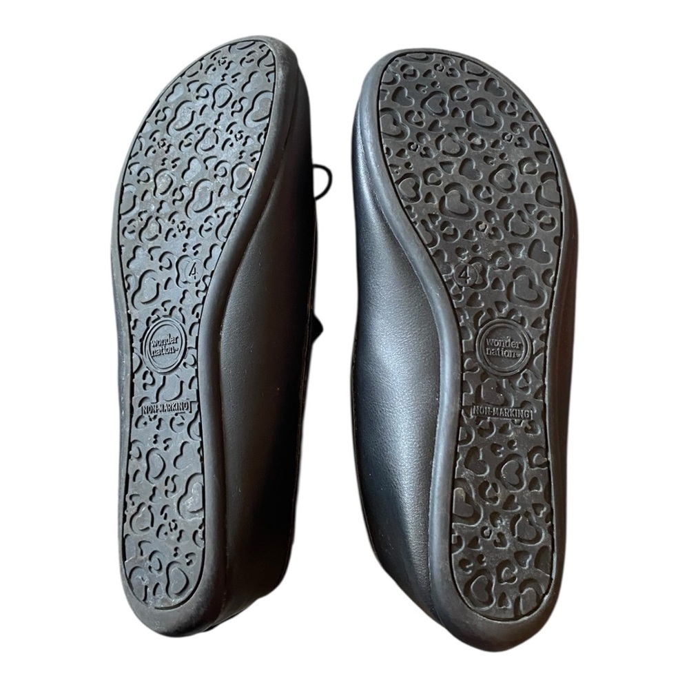 Wonder Nation Black Ballet Flats Girls Size 4 - Picture 3 of 5